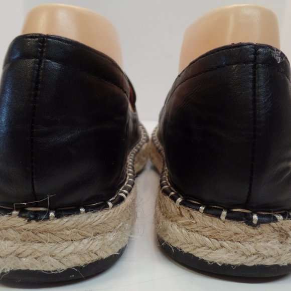 CHASE & CHLOE Sierra Black Espadrilles Slip On Loafers Sz 8.5. Pre Ownd - Picture 8 of 12